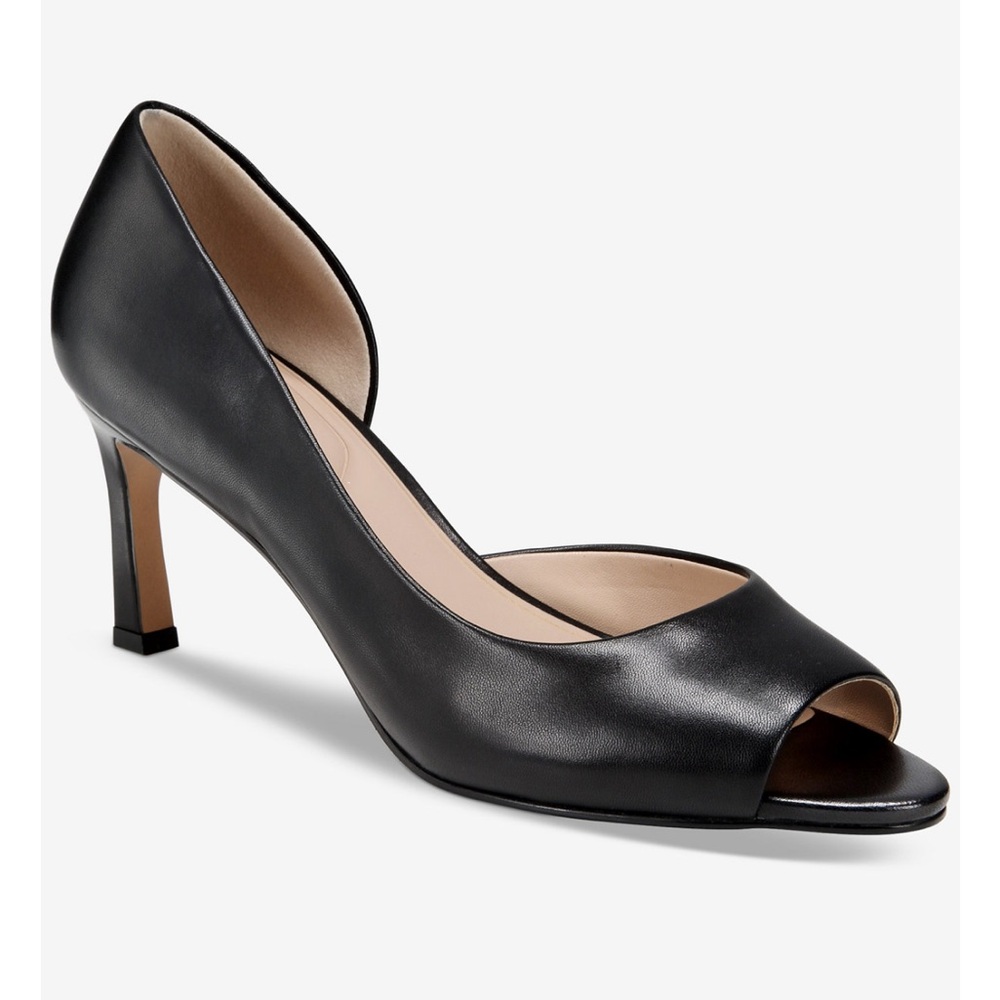 Giani Bernini Women's Valorr Peep Toe d'Orsay Leather Pumps- Size 9.5